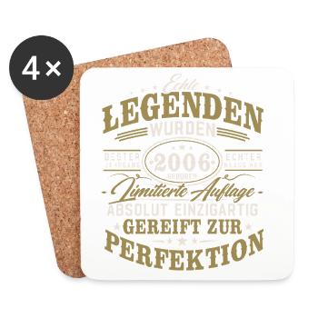 2006 Jahrgang geboren Legenden Vintage Geburtstag - Untersetzer (4er-Set) - Weiß - Vorne