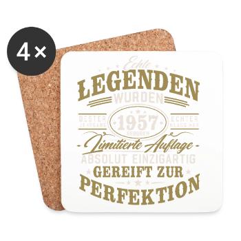 1957 Jahrgang geboren Legenden Vintage Geburtstag - Untersetzer (4er-Set) - Weiß - Vorne