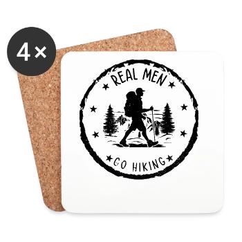 Mountain Hiking - Real men go Hiking - Untersetzer (4er-Set) - Weiß - Vorne