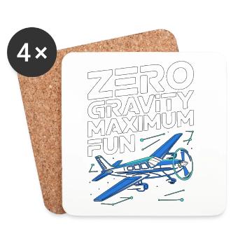 Private Pilot Zero Gravity Maximum Aircraft Pilot - Coasters (set of 4) - white - Front