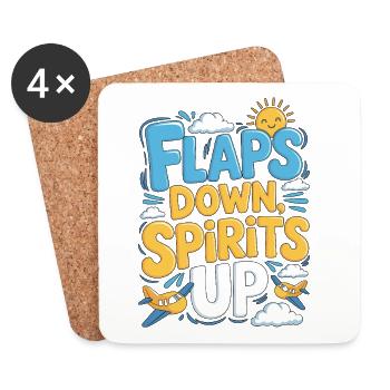 Private Pilot Flaps Down Spirits Up Loves Aviation - Coasters (set of 4) - white - Front
