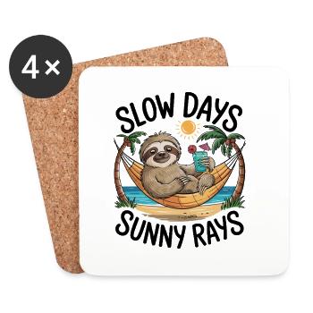 Sloth Beach Hammock - Coasters (set of 4) - white - Front