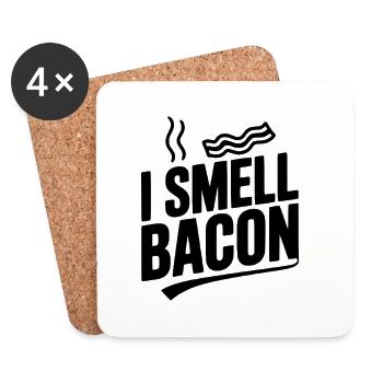 Je sens le bacon - Dessous de verre (lot de 4) - blanc - Devant