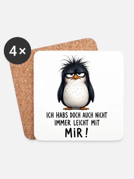  Ich Habs Doch Auch Nicht Immer Leicht Mit Mir - Untersetzer (4er-Set) - Weiß