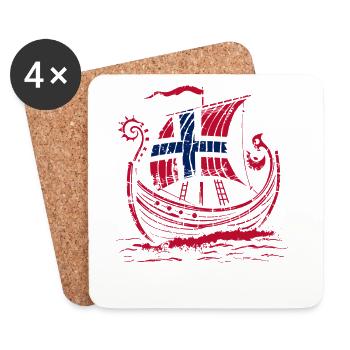 Norway Vacation Norge Fjords Travel Scandinavian - Coasters (set of 4) - white - Front