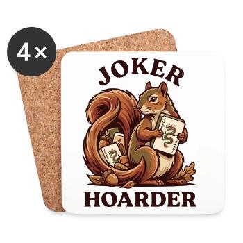 Mahjong Joker Écureuil Accumulateur - Dessous de verre (lot de 4) - blanc - Devant