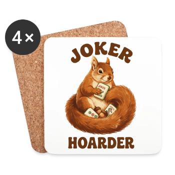 Mahjong Joker Écureuil Accumulateur - Dessous de verre (lot de 4) - blanc - Devant