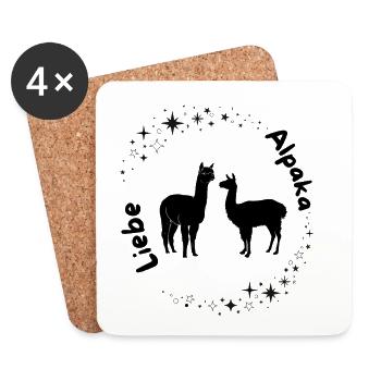 Alpaca Love Design - Coasters (set of 4) - white - Front