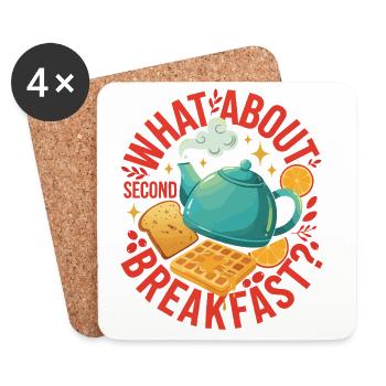 Petit-déjeuner : que diriez-vous d’un deuxième brunch - Dessous de verre (lot de 4) - blanc - Devant