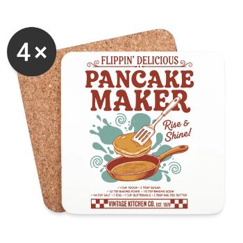 Machine à pancakes pour le petit-déjeuner Flippin Delicious Rise et - Dessous de verre (lot de 4) - blanc - Devant