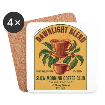 Petit-déjeuner Café Dawnlight Blend Slow Morning Club - Dessous de verre (lot de 4) - blanc - Devant