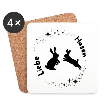 Sternenring Hasenliebe  - Untersetzer (4er-Set) - Weiß - Vorne