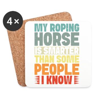 Cavalier de cheval de loisir, mon cheval, gens plus intelligents, anglais - Dessous de verre (lot de 4) - blanc - Devant