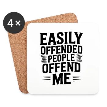 Les personnes facilement offensées me font offenser - Dessous de verre (lot de 4) - blanc - Devant