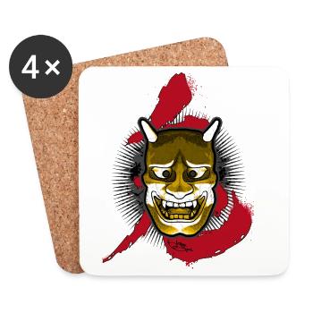 Japanese Oni - Dessous de verre (lot de 4) - blanc - Devant