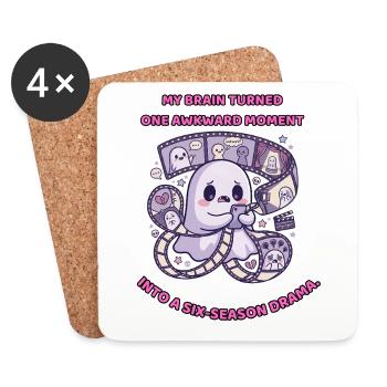 Un moment gênant, six saisons de drame - Dessous de verre (lot de 4) - blanc - Devant