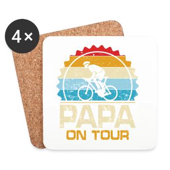 Papa en tournée - Dessous de verre (lot de 4) - blanc - Devant