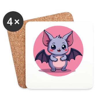 Personnage gothique gothique adorable - Dessous de verre (lot de 4) - blanc - Devant
