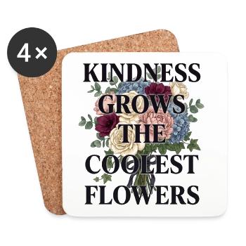 La gentillesse fait pousser les fleurs les plus fraîches - Dessous de verre (lot de 4) - blanc - Devant