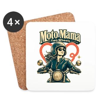Moto Mama Deux Roues - Dessous de verre (lot de 4) - blanc - Devant
