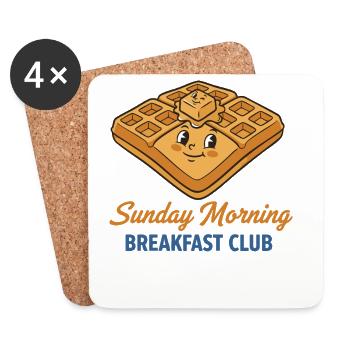 Breakfast Sunday Morning Breakfast Club Funny - Coasters (set of 4) - white - Front