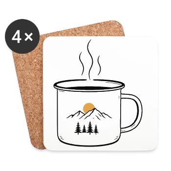 Montagnes Coffee Cup - Dessous de verre (lot de 4) - blanc - Devant