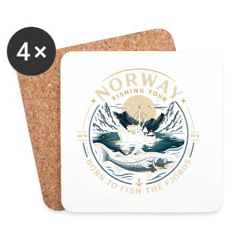 Norway Fishing Tour - Coasters (set of 4) - white - Front