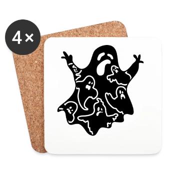 Fantôme drôle d’Halloween Fantôme Fantôme Fantôme - Dessous de verre (lot de 4) - blanc - Devant