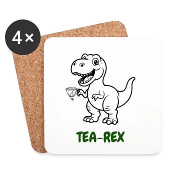 Connaisseurs de thé Tea-Rex - Dessous de verre (lot de 4) - blanc - Devant