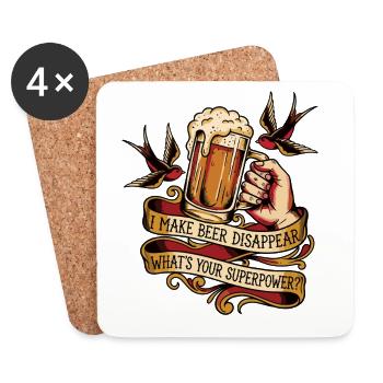I'm Making Beer Disappear Craft Beer - Coasters (set of 4) - white - Front