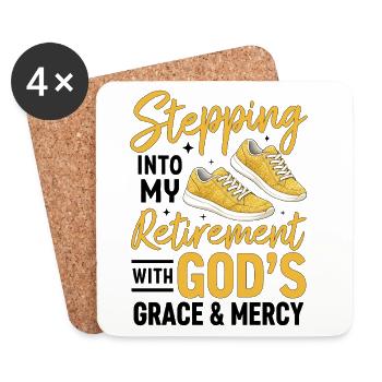Stepping Into My Retirement With Gods Grace - Untersetzer (4er-Set) - Weiß - Vorne