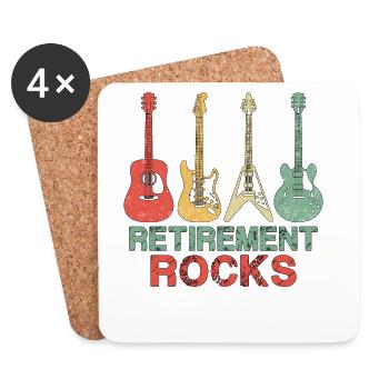 Retirement Rocks - Untersetzer (4er-Set) - Weiß - Vorne