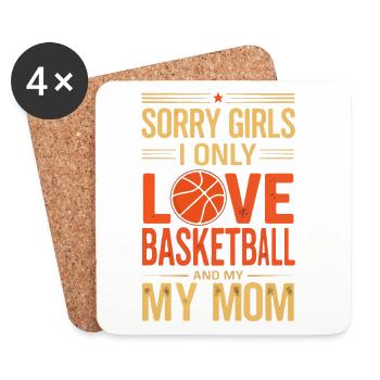 Basketball love and mom - Coasters (set of 4) - white - Front