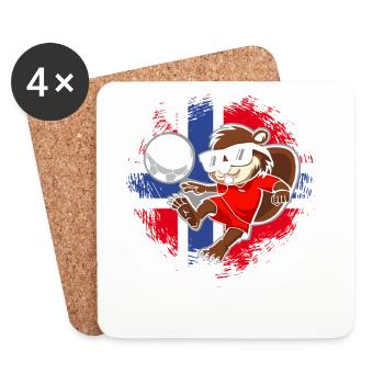 Norvège Soccer Norge Fjords Scandinaves - Dessous de verre (lot de 4) - blanc - Devant