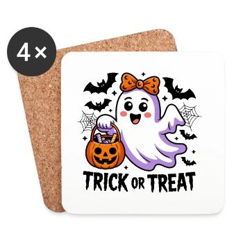 trick or treat - Coasters (set of 4) - white - Front
