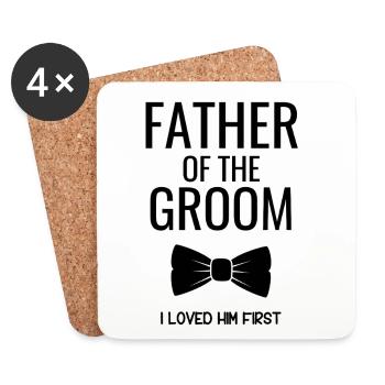 Father Groom Bowtie - Coasters (set of 4) - white - Front