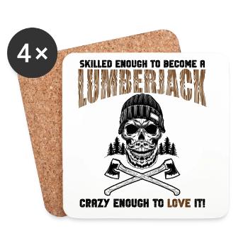 Lumberjack Skull Axes - Coasters (set of 4) - white - Front