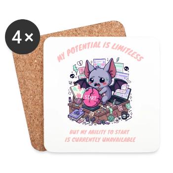 My Ability to Start Is Unavailable - Coasters (set of 4) - white - Front