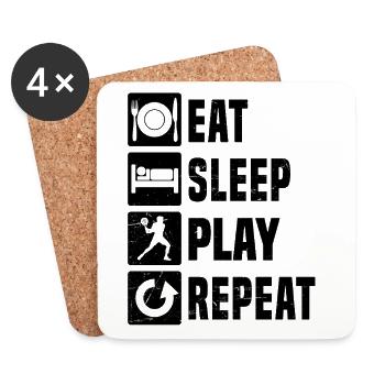 Gift idea for the court player with racquet sports - Coasters (set of 4) - white - Front