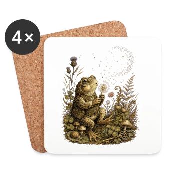 Moonlit Dandelion Frog Constellations - Coasters (set of 4) - white - Front