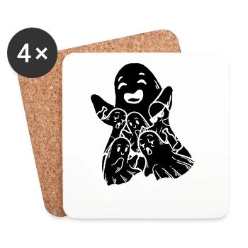 Funny Halloween Ghost Halloween Party Ghost - Untersetzer (4er-Set) - Weiß - Vorne