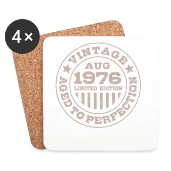 Vintage August 1976 Limited Edition Circle - Coasters (set of 4) - white - Front