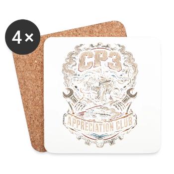Club d’appréciation du charbon roulant CP3 - Dessous de verre (lot de 4) - blanc - Devant