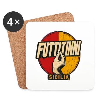 Futtitinni Sicilia Sicilian Flag Italian Island Pr - Coasters (set of 4) - white - Front
