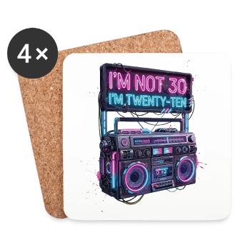 I'm not 30 I'm 20 ten birthday - Coasters (set of 4) - white - Front