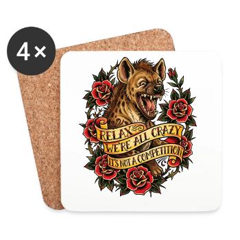 Relax, we're all crazy - Coasters (set of 4) - white - Front