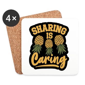 Swinger Pineapple Sharing Is Caring Lifestyle Symbol - Coasters (set of 4) - white - Front