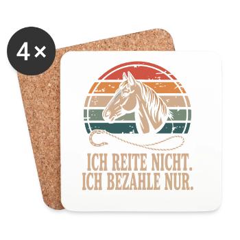 Reite Nicht Bezahle Pferdepapa Pferdemama Pferde - Untersetzer (4er-Set) - Weiß - Vorne