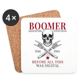 Boomer – Before All This Was Digital - Coasters (set of 4) - white - Front