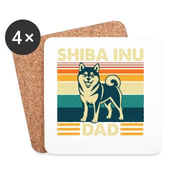 Shiba Inu Vater Japanischer Doge Besitzer - Untersetzer (4er-Set) - Weiß - Vorne